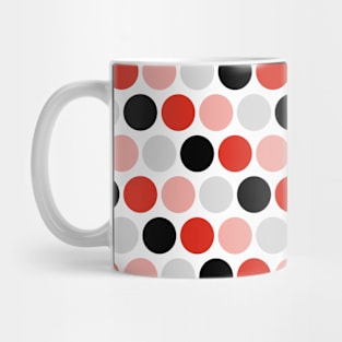 Large Dots Black, Red and Grey Mug